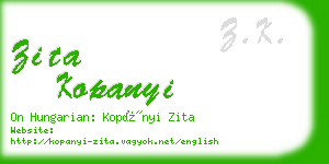 zita kopanyi business card